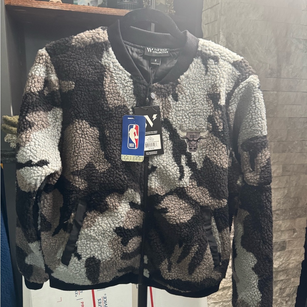 NBA Black Camo Sherpa Bomber